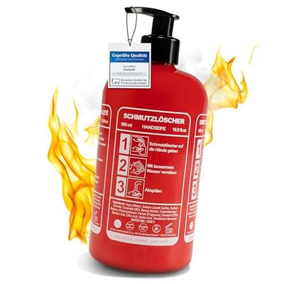 accentra handtvål DISHWASHER i flaska i brandsläckarutseende, 500ml handtvål i pumpdispenser, flytande tvål, Muskdoft - påfyllningsbar