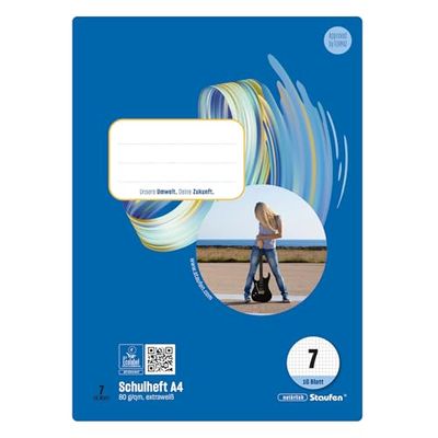 Staufen Style schriftenboek - 10 schriften, 16 vel elk, DIN A4, 7 mm vierkant, 80 g/m² papier