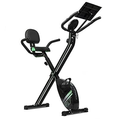 Cecotec X-Bike Pro Opvouwbare hometrainer met 2,5 kg vliegwiel, Silence Fit, rugleuning, stuur en zadel, verstelbaar, hartslagmeter, LCD-display, wielen, maximaal gewicht 100 kg