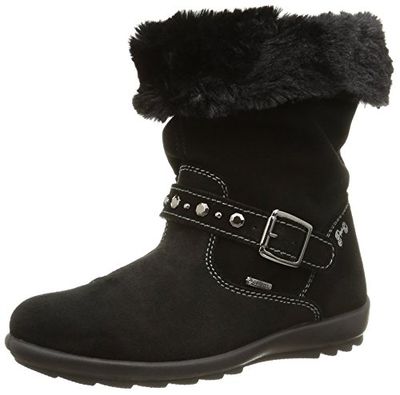 Primigi Glossy Botas de cano baixo de couro para menina, preto e azul marinho:, 38 EU