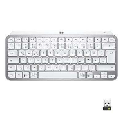 Logitech MX Keys Mini for Business tastiera wireless illuminata, Layout Tedesco QWERTZ - Grigio chiaro