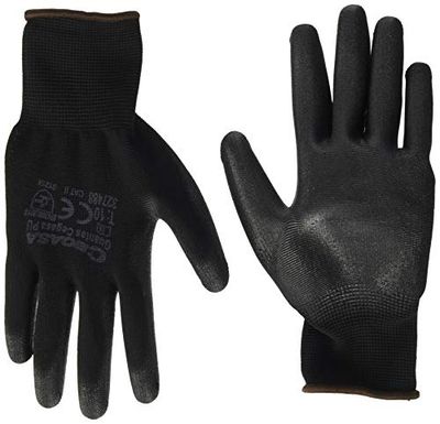 CEGASA Guantes Poliuretano Negro Extra Grande T10 PAR