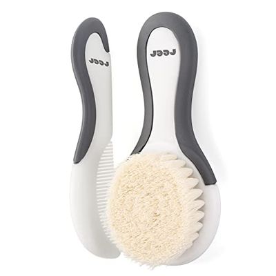 reer BabyCare 81070 Kit de soins capillaires 2 pièces avec brosse à poils de chèvre et peigne à croûte
