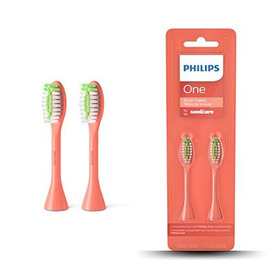 Philips One Lot de 2 têtes de brosse, Miami Coral (Modèle BH1022/01)