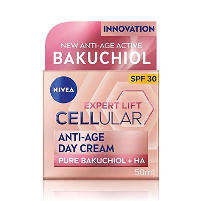 NIVEA Cellular Expert Lift Anti-Age Day Cream 50ml, Anti-Wrinkle Cream with Pure Bakuchiol and Two Types of Hyaluronic Acid, Day Cream for Women, Anti-Ageing Face Cream