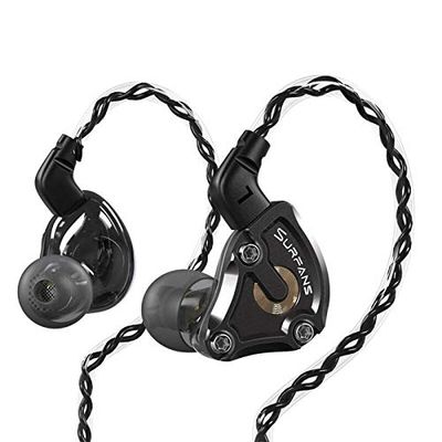 Surfans SE01 IEM Écouteurs Intra-Auriculaires avec Pilote Hybride Haute résolution et Isolation phonique, Base Profonde, câble Amovible de 0,78 mm à 2 Broches