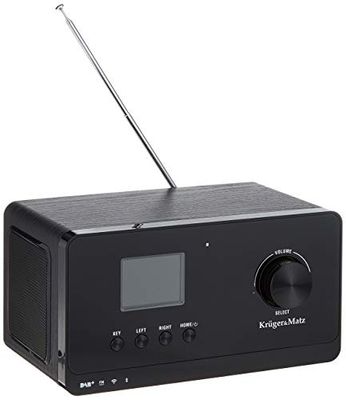 Krüger&Matz KM0816 - Radio Internet avec Station météo, Alarme, RDS, Bluetooth FM/Dab+/Internet, Couleur Noire
