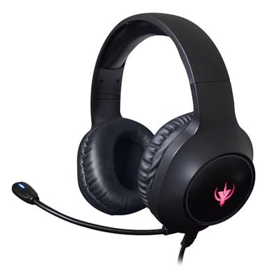 SPYCO Impulse HE-121, gaminghörlurar, 50 mm ljuddrivenhet, USB 3,5 mm ljuduttag, rundstrålande mikrofon, RGB-logo, lätta, för PC/Mac/Xbox One/PS4/Nintendo Switch