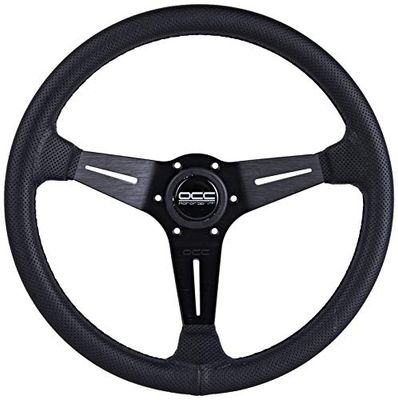 OCC MOTOR SPORT Volante deslocado mod classic pele perfurada braços pretos OCCVOL008
