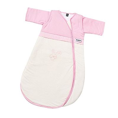 Gesslein Bubou 771143 Babyslaapzak met afneembare mouwen: temperatuurregulerende slaapzak voor pasgeborenen, baby maat 70 cm, beige/roze