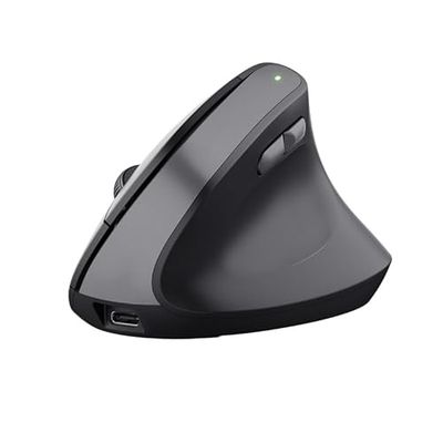 Watio Wave Souris - Souris Optique sans Fil Ergonomique Verticale, Design Confortable, Connexion sans Fil, capteur précis, Batterie Rechargeable, Couleur Noire. *