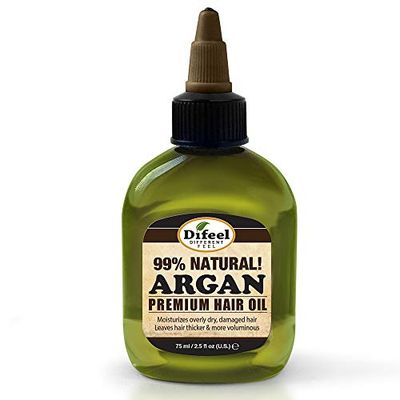 Difeel Premium Natural Hair Oil -Argan Oil, Moisturizes Dry Hair & Smoothes Hair Follicles, Leaves Hair Thicker Softer & Silkier 70 g