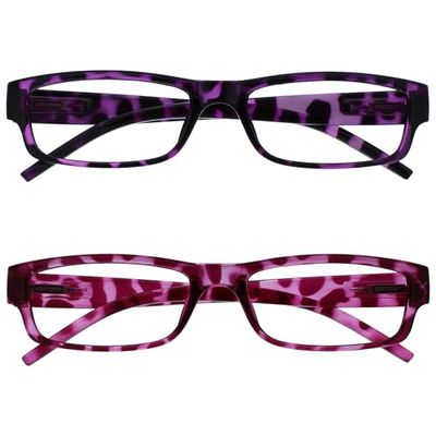 The Reading Glasses Company La Société Lunettes De Lecture Pourpre & Rose Écaille Léger Lecteurs Valeur Pack 2 Hommes Femmes RR32-54 +3,50