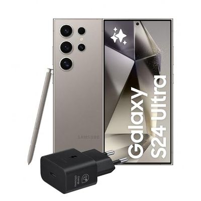SAMSUNG Galaxy S24 Ultra Smartphone AI, Caricatore incluso, Display 6.8'' QHD+ Dynamic AMOLED 2X, Fotocamera 200MP, RAM 12GB, 256GB, 5.000 mAh, Titanium Gray [Versione italiana]