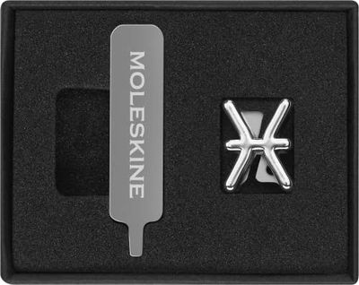 Moleskine Pisces Pin for Notebook or Diary, Zodiac Symbol Pin, Personalise Elastic Closure, Personalised Gift Ideas, Silver Colour