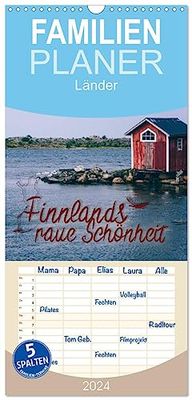 Familienplaner 2024 - Finnlands raue Schönheit mit 5 Spalten (Wandkalender, 21 cm x 45 cm) CALVENDO