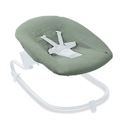 hauck Funda Protectora para Hamaca Bebé - Cubierta Mecedora Compatible con Alpha Bouncer Premium Alpha Bouncer Deluxe Alpha Bouncer 2 en 1 - Algodón Transpirable 85 cm x 74 cm cm - Sage