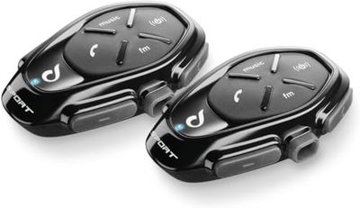 INTERPHONE Sport HD – dubbele intercom voor motorhelm met hoofdtelefoon HD Hifi 40 mm, 4 motorrijders, afstand 1 km, autonomie 20 uur, stand-by 1.000 uur, TFT, GPS, waterdicht, universeel model 2024
