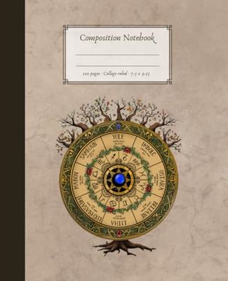 Composition Notebook: Vintage Pagan Illustration Journal with 120 College Ruled, Cream Colored Pages