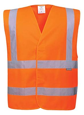 Portwest Colete com alças e duas bandas, tamanho: XX/3X, cor: Laranja, C470ORRXX/3X