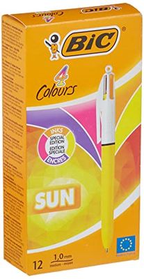 Bic 4 colori Sun - Confezione da 12 penne a sfera