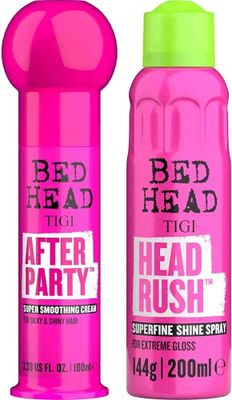 Bed Head by TIGI Anti Frizz Hair Care Set with After Party Smoothing Cream and Shiny Hair Spray