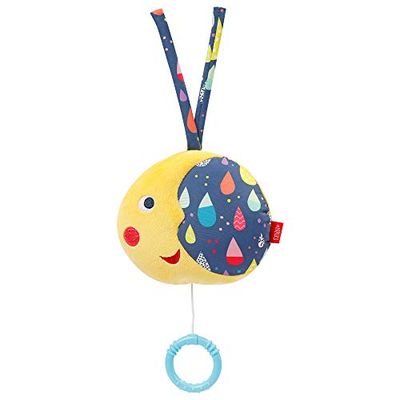 Fehn 055054 Boîte à Musique Lune Color Friends – Doudou & Aide à l'Endormissement : Boîte à Musique à Remonter avec une Belle Mélodie « La lune est Enregistrée » – pour Bébés et Enfants en Bas Âge