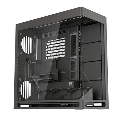 HAVN HS 420 VGPU Dual Chamber ATX Mid Tower PC Case Black | PCIe 5.0 Vertical GPU Kit, 11x 140mm Fans & 3X 420mm Radiator Support, SimpliCable Management, Vidrio Templado, PWM Fan Hub