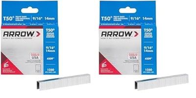 ARROW T50 Staples- Staple box 1 x 1250 (14mm - 9 / 16in) (Pack of 2)