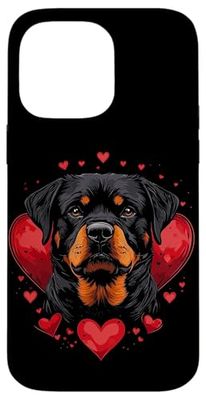 Valentine's Day Rottweiler Dog Case for iPhone 14 Pro Max