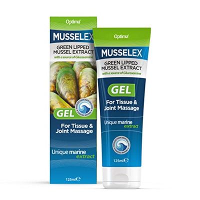 Gel MusselEx MusselEx, Naturel, Sans cruauté, Extrait de moule à lèvres vertes, Massage des tissus et articulations, 125 ml