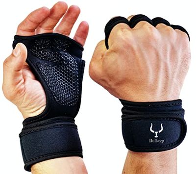 Bullstep - Fitness Handschoenen | Sport Handschoenen Heren Dames | Gloves Gym Ademend Antislip Met Polsbandjes | crossfit Grips | Calisthenics Handschoenen Gewichtheffen Fitness