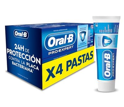 Oral-B Pro-Expert Protección Profesional Pasta dentífrica, Pack 4x125 ml, enviado en cartón reciclado Total 500ml , 125 ml (Paquete de 4)