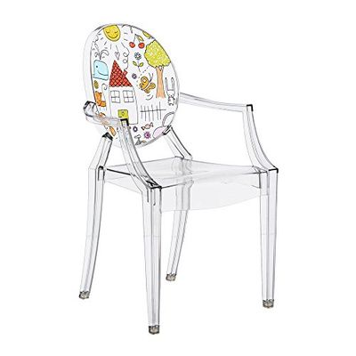 Kartell Lou Ghost Cadeira, vidro/desenho, 2,7 x 37 x 63 cm