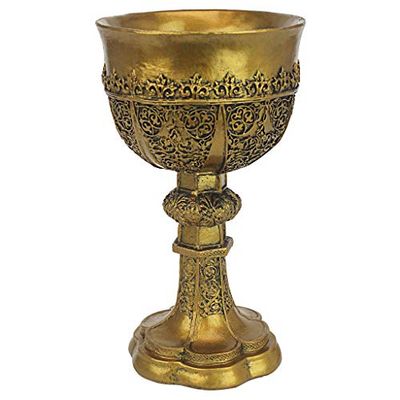 Design Toscano De gouden Artuskelch gotische sculptuur, afmetingen: 12,5 x 12,5 x 23 cm