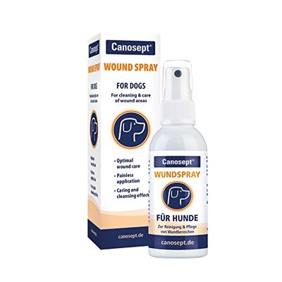 Canosept Wound Spray for Dogs 75ml - Dog Wound Spray for cleaning wounds - Dog first aid kit - Care of wound areas - Wound care - Reduces scab formation - Easy application