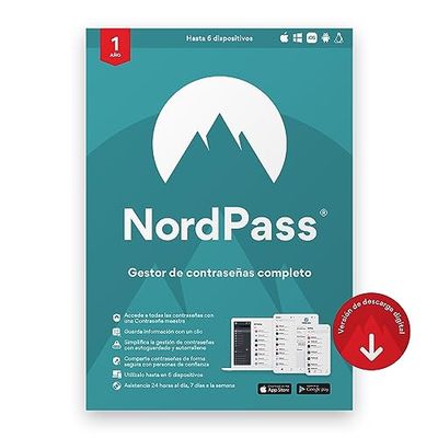 NordPass Premium - 1 año – Gestor de contraseñas (dispositivos ilimitados) – Cifrado top, Escáner de Filtración de Datos, intercambio seguro y generador de contraseñas - PC/Mac/móvil [código online]