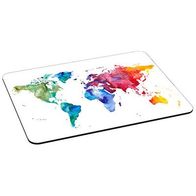 Pedea Gaming and Office Mouse Mat 350 x 260 mm with Stitched Edges and Non-Slip Base, Color World 35 x 26 cm