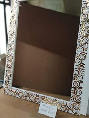 SILVART Specchio Onde Oro 60x80cm, Come da Foto