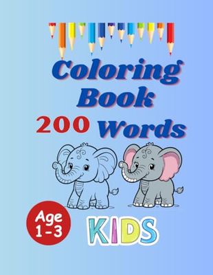 coloring book for kid 200 words with 15 groups for age 1-3