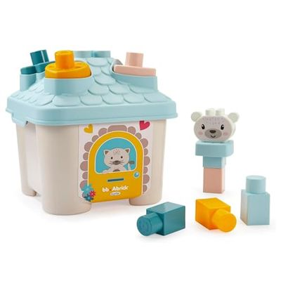 Ecoiffier- Casita de Encajables, 11 Piezas, Colores Pastel, Motricidad Fina, Para Niños Niñas a Partir de los 12 Meses (7600007914)