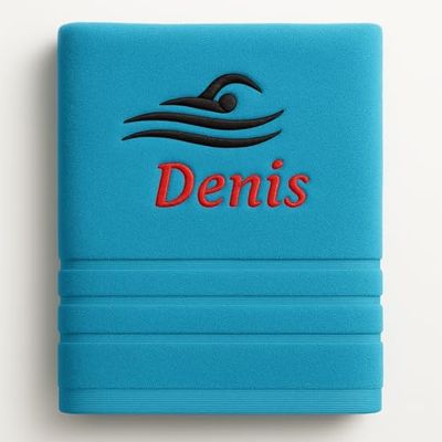 Asciugamano personalizzato con nome Nome sportivo splendidamente ricamato Asciugamano da bagno Asciugamano in cotone 100% personalizzato con nome (140 x 70 cm, Nuoto)