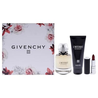 LInterdit by Givenchy for Women - 3 Pc Gift Set 2.7oz EDP Spray, 2.5oz Body Milk, 0.05oz Lipstick