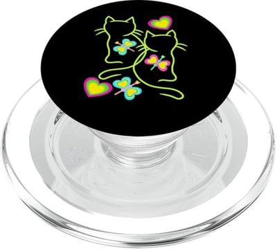 Retro Gatos Gato Teenie Niños Primavera Verano Niñas PopSockets PopGrip para MagSafe