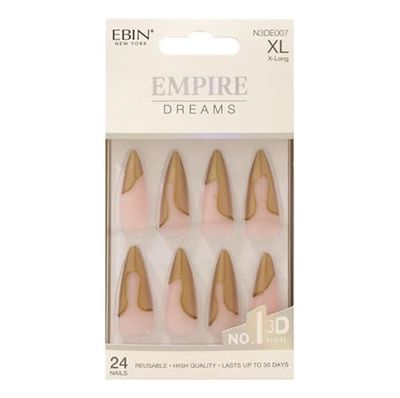 EBIN NEW YORK 3D Nail Empire Dreams - Extra Long (24 Nails Pack)-N3DE007