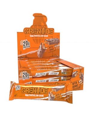 Grenade Barre Hyperprotéinée à Faible Teneur en Glucides - Jaffa Quake, 12 x 60 g