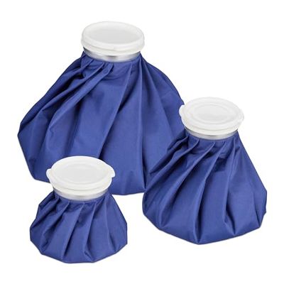 Relaxdays ijszak, set van 3 hot cold packs, lekvrij, herbruikbaar, elastisch, warmwaterkruik, koud kompres, kruik, blauw
