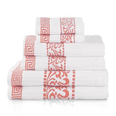 Superior Athens-Parent Asciugamani, Cotone, Corallo, 6 Piece Towel Set