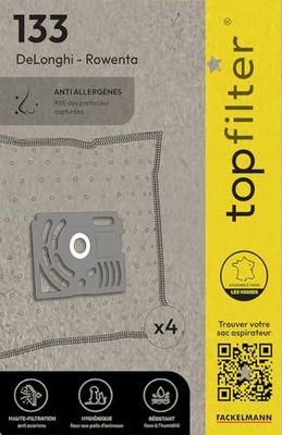Top Filter 64133 Non-Woven Vacuum Bag for Rowenta Dymbo 30 x 26 x 0.1 cm