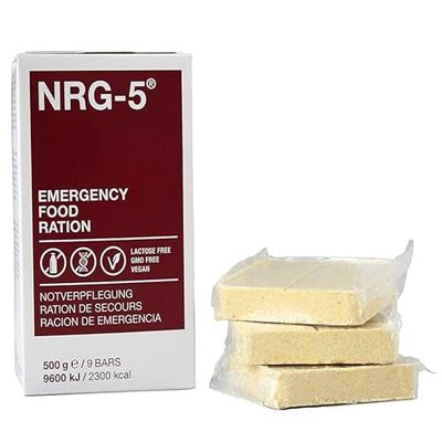MFH NRG-5 1 paquet de 9 biscuits pour ration de survie 500 g, Blanc